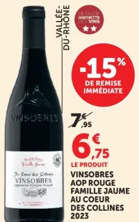 VINSOBRES AOP ROUGE FAMILLE JAUME AU COEUR DES COLLINES 2023