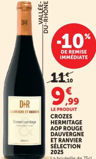 CROZES HERMITAGE AOP ROUGE DAUVERGNE ET RANVIER SÉLECTION 2025