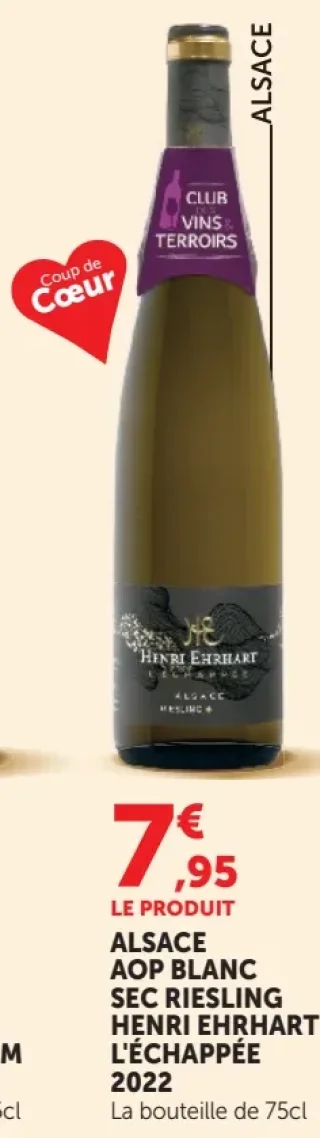 Alsace AOP Blanc Sec Riesling Henri Ehrhart L'Échappée 2022