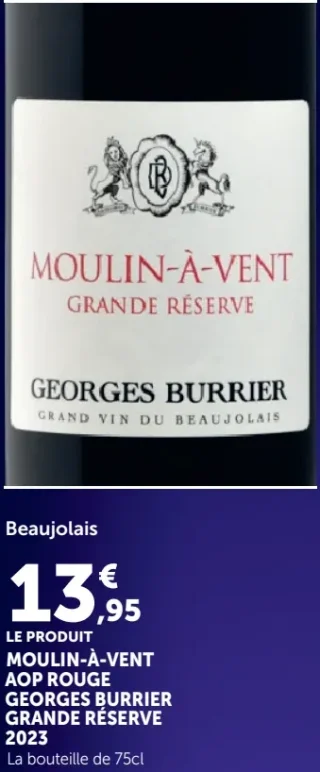 Beaujolais Moulin-À-Vent AOP Rouge Georges Burrier Grande Réserve