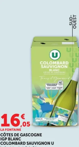 La Fontaine Côtes de Gascogne IGP Blanc Colombard Sauvignon U