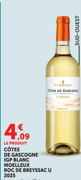 Côtes de Gascogne IGP Blanc Moelleux Roc de Breyssac U 2019