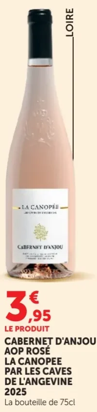CABERNET D'ANJOU AOP ROSÉ LA CANOPEE PAR LES CAVES DE L'ANGEVINE 2019