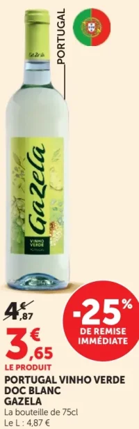 PORTUGAL VINHO VERDE DOC BLANC GAZELA