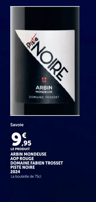 Arbin Mondeuse AOP Rouge Domaine Fabien Trosset Piste Noire 2024