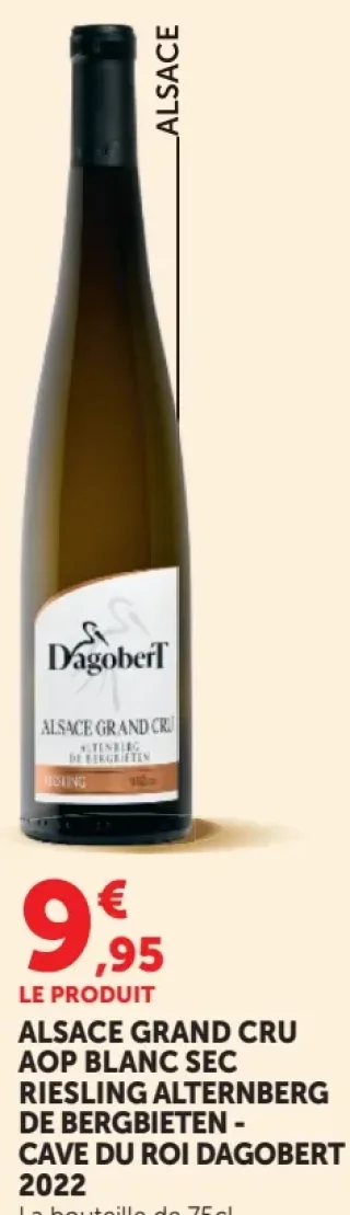 Alsace Grand Cru AOP Blanc Sec Riesling Alternberg de Bergbieten Cave du Roi Dagobert 2022