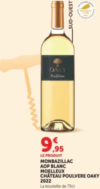 MONBAZILLAC AOP BLANC MOELLEUX CHÂTEAU POULVERE OAKY 2022