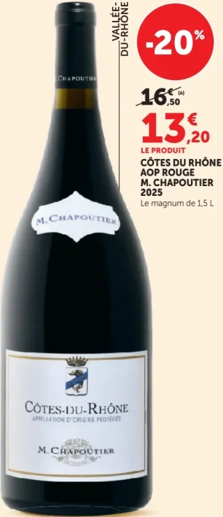 Côtes du Rhône AOP Rouge M. Chapoutier