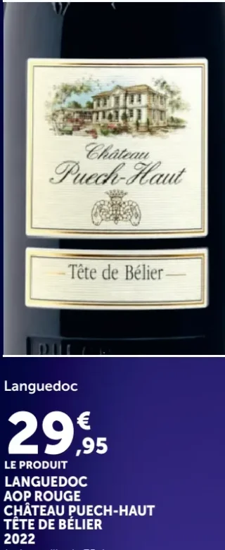 LANGUEDOC AOP ROUGE CHÂTEAU PUECH-HAUT TÊTE DE BÉLIER