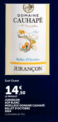 Jurançon AOP Blanc Moelleux Domaine Cauhapé Ballet d'Octobre 2024