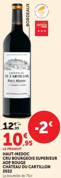 HAUT-MÉDOC CRU BOURGEOIS SUPERIEUR AOP ROUGE CHÂTEAU DU CARTILLON 2022