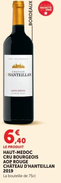 HAUT-MÉDOC CRU BOURGEOIS AOP ROUGE CHÂTEAU D'HANTEILLAN 2019