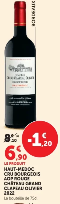 HAUT-MÉDOC CRU BOURGEOIS AOP ROUGE CHÂTEAU GRAND CLAPEAU OLIVIER 2022