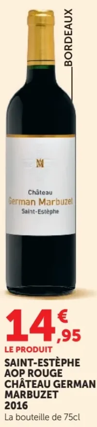 Saint-Estèphe AOP Rouge Château German Marbuzet 2016