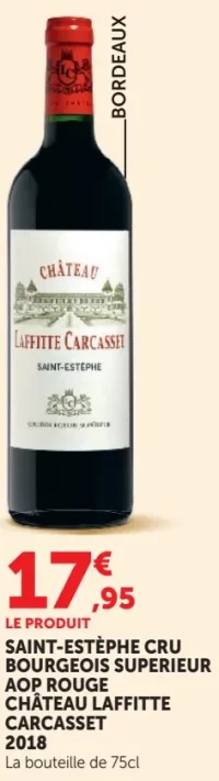 Saint-Estèphe Cru Bourgeois Superieur AOP Rouge Château Laffitte Carcasset 2018