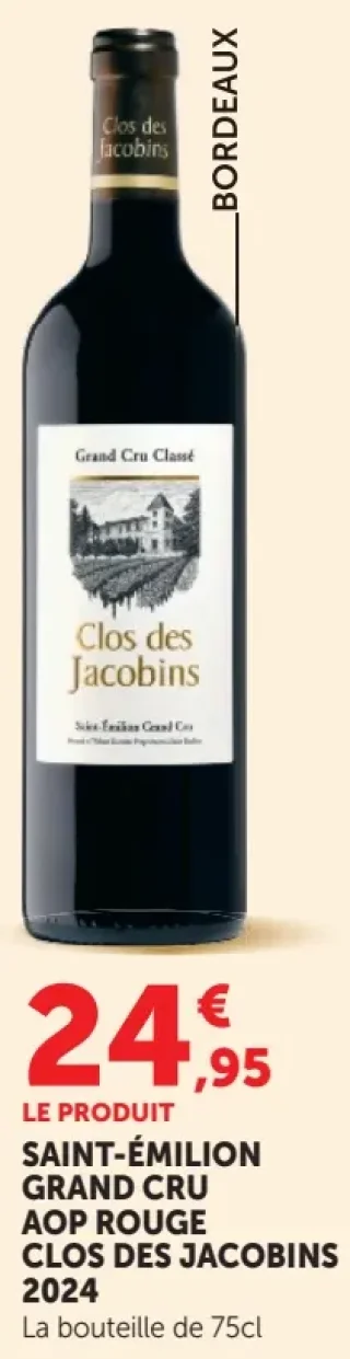 Clos des Jacobins Saint-Émilion Grand Cru AOP Rouge 2024