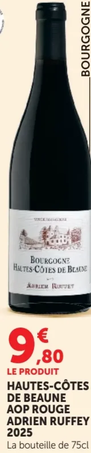 Vin rouge Bourgogne Hautes-Côtes de Beaune AOP Adrien Ruffey 2025