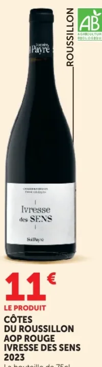 Côtes du Roussillon AOP Rouge Ivresse des Sens 2023