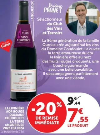 La Livinière AOP Rouge Domaine Coudoulet La Terre Amoureuse