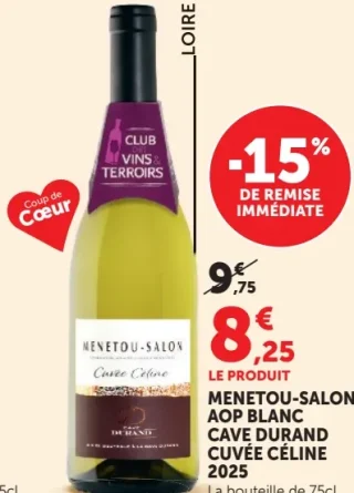 Cave Durand Menetou-Salon AOP Blanc Cuvée Céline