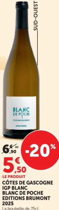 CÔTES DE GASCOGNE IGP BLANC BLANC DE POCHE EDITIONS BRUMONT 2025
