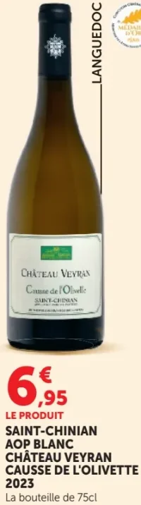 Saint-Chinian AOP Blanc Château Veyran Causse de l'Olivette 2023