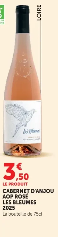 Cabernet d'Anjou AOP Rosé Les Bleumes 2025