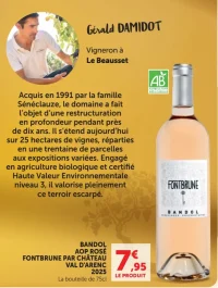 Bandol AOP Rosé Fontbrune Par Château Val D'Arenc 2025