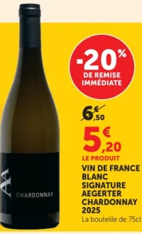 Vin de France Blanc Signature Aegerter Chardonnay