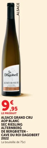 Alsace Grand Cru AOP Blanc Sec Riesling Alternberg de Bergbieten - Cave du Roi Dagobert 2022