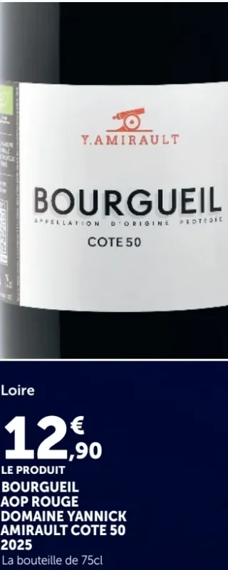 Vin rouge Loire Bourgueil AOP Domaine Yannick Amirault Cote 50 2025