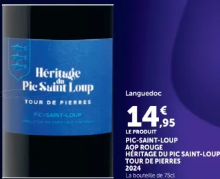 PIC-SAINT-LOUP AOP ROUGE HÉRITAGE DU PIC SAINT-LOUP TOUR DE PIERRES 2024