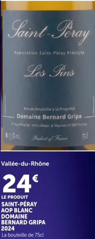 Saint-Péray AOP Blanc Domaine Bernard Gripa 2024 Les Pins