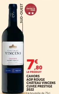 Cahors AOP Rouge Château Vincens Cuvee Prestige 2022