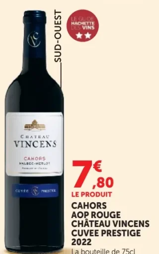 Cahors AOP Rouge Château Vincens Cuvee Prestige 2022