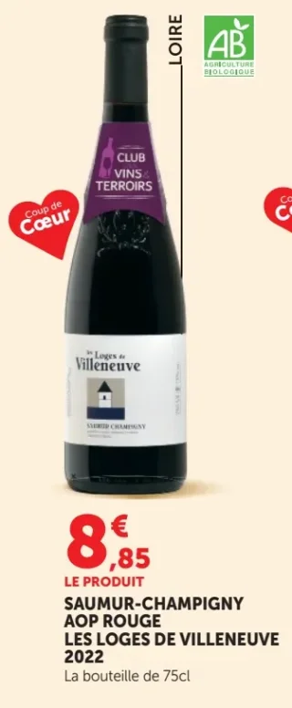 SAUMUR-CHAMPIGNY AOP ROUGE LES LOGES DE VILLENEUVE 2022
