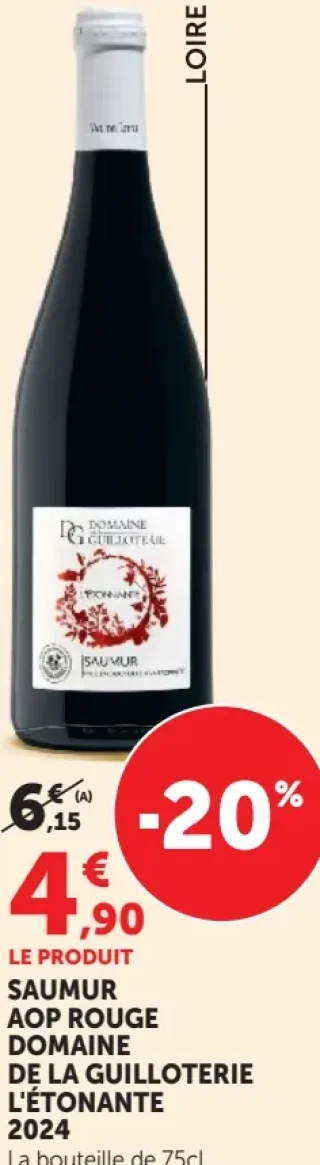 SAUMUR AOP ROUGE DOMAINE DE LA GUILLOTERIE L'ÉTONNANTE 2024