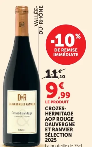 CROZES-HERMITAGE AOP ROUGE DAUVERGNE ET RANVIER SÉLECTION 2025