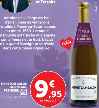 Menetou-Salon AOP Blanc Première Lune 2025 Antoine de la Farge
