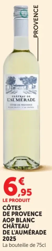 CÔTES DE PROVENCE AOP BLANC CHÂTEAU DE L'AUMÉRADE 2020
