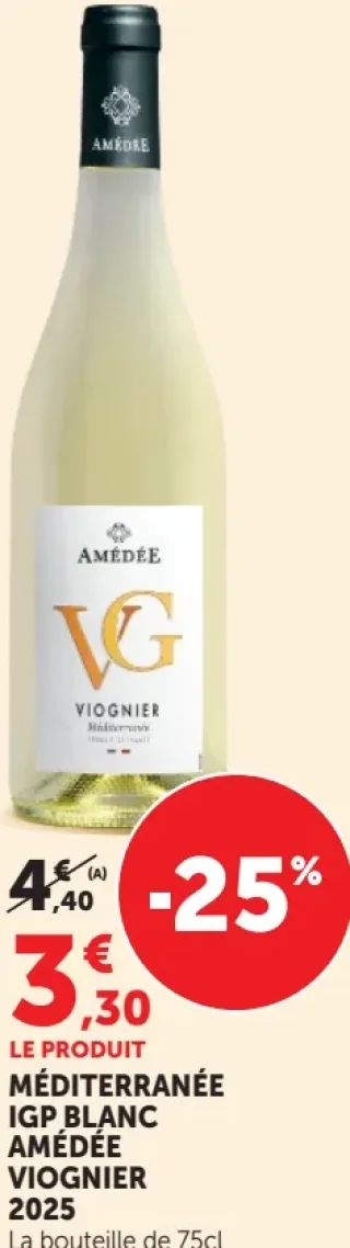 MÉDITERRANÉE IGP BLANC AMÉDÉE VIOGNIER 2020