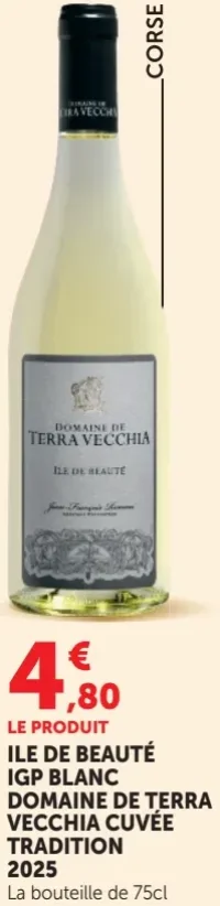 ILE DE BEAUTÉ IGP BLANC DOMAINE DE TERRA VECCHIA CUVÉE TRADITION 2020