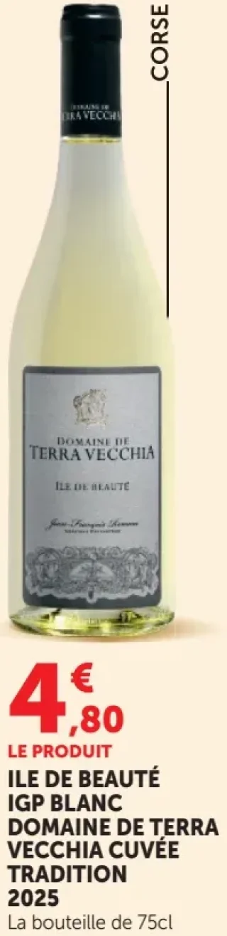 ILE DE BEAUTÉ IGP BLANC DOMAINE DE TERRA VECCHIA CUVÉE TRADITION 2020