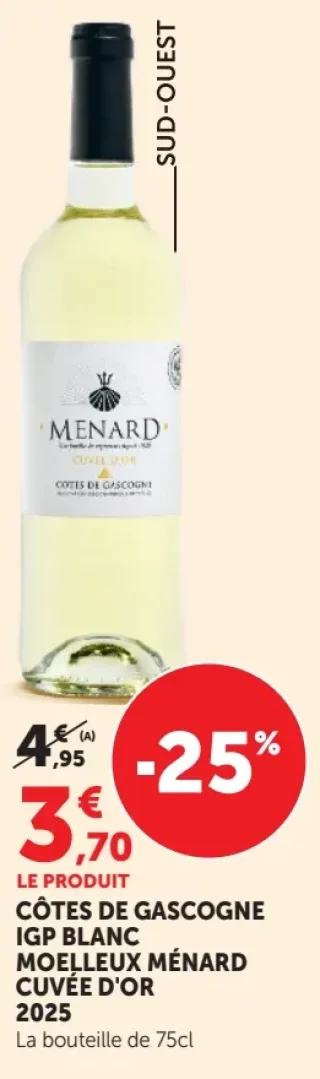 CÔTES DE GASCOGNE IGP BLANC MOELLEUX MÉNARD CUVÉE D'OR 2025