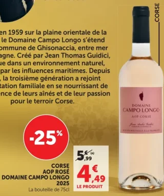 Corse AOP Rosé Domaine Campo Longo 2019