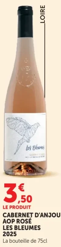Les Bleumes Cabernet d'Anjou AOP Rosé 2025