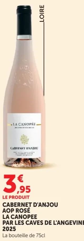 La Canopée Cabernet d'Anjou AOP Rosé par Les Caves de l'Angevine 2025