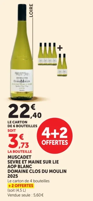 Muscadet Sèvre et Maine Sur Lie AOP Blanc Domaine Clos du Moulin 2025