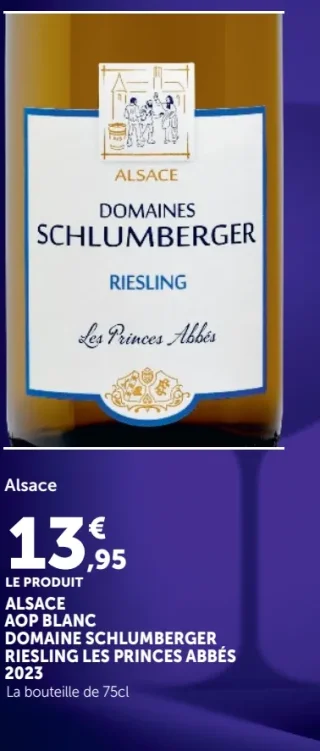 Alsace AOP Blanc Domaine Schlumberger Riesling Les Princes Abbés 2023
