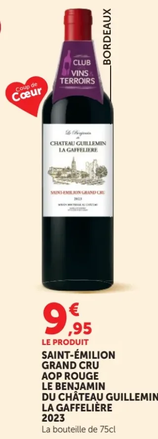 Le Benjamin du Château Guillemin La Gaffelière Saint-Émilion Grand Cru AOP Rouge 2023